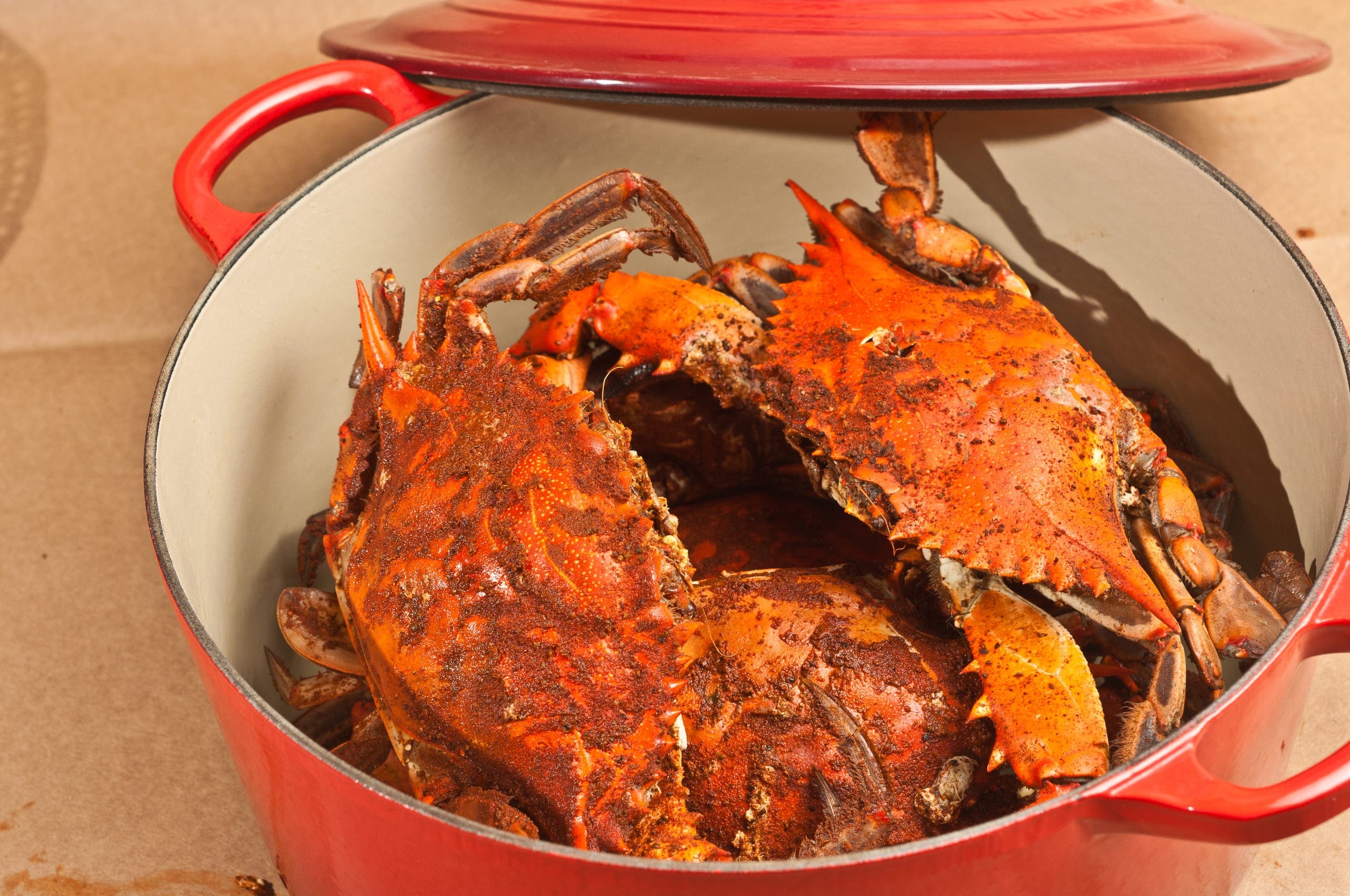 Maryland blue crabs ready for steaming