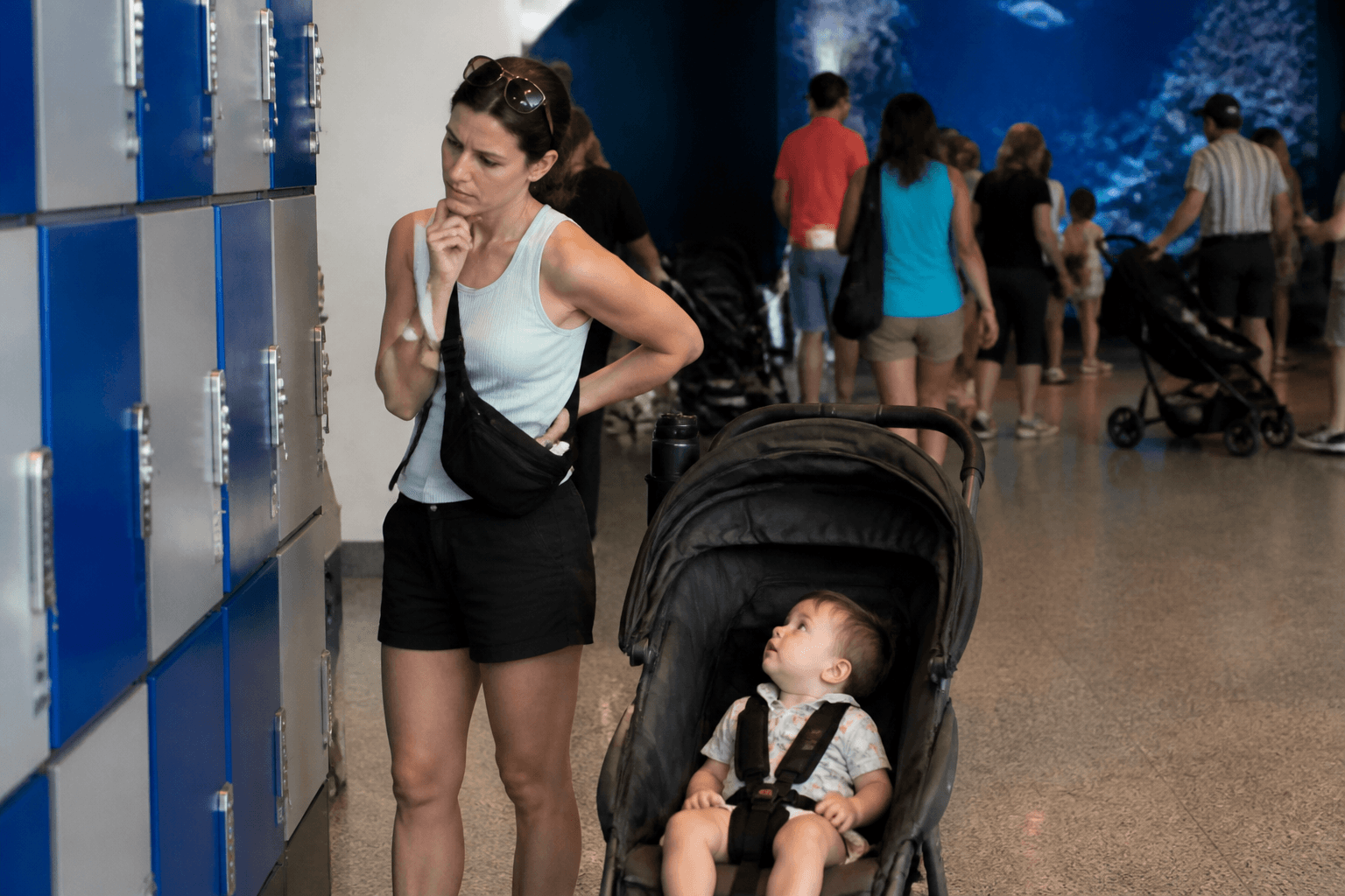 Aquarium locker vs stroller: pick before the lobby crush — Beach Blog photo, Ocean City, Maryland