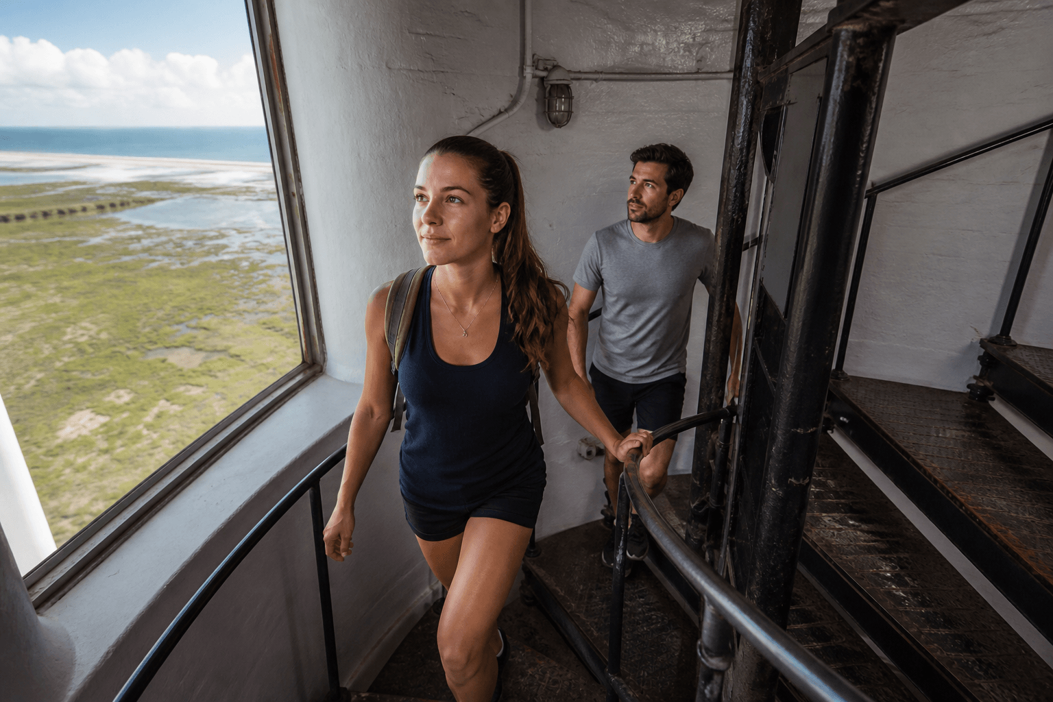 Assateague lighthouse climb: count the steps, own your knees, enjoy the view — Beach Blog photo, Ocean City, Maryland