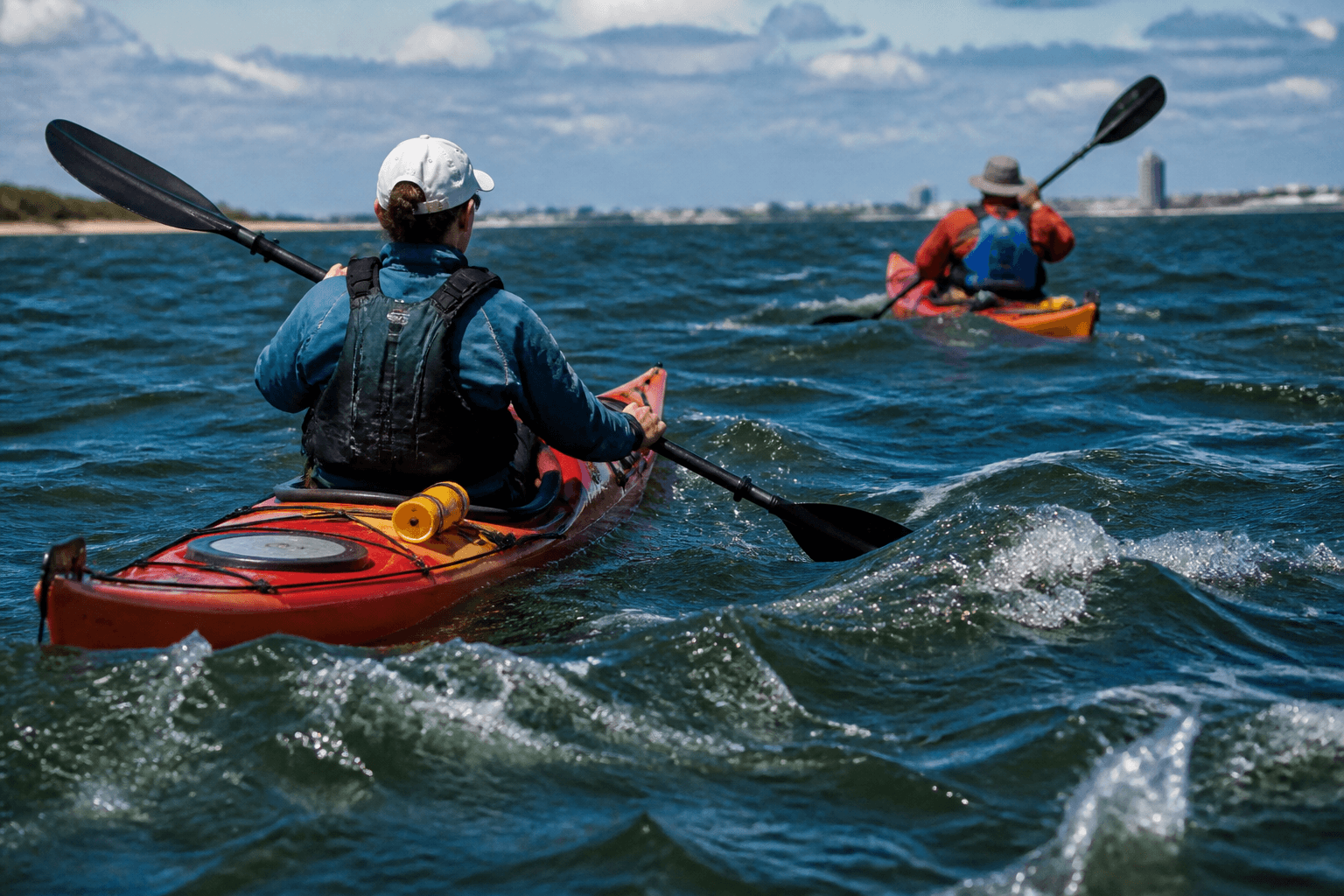 Assawoman kayak wind shift bailout: turn around before pride takes the paddle — Beach Blog photo, Ocean City, Maryland