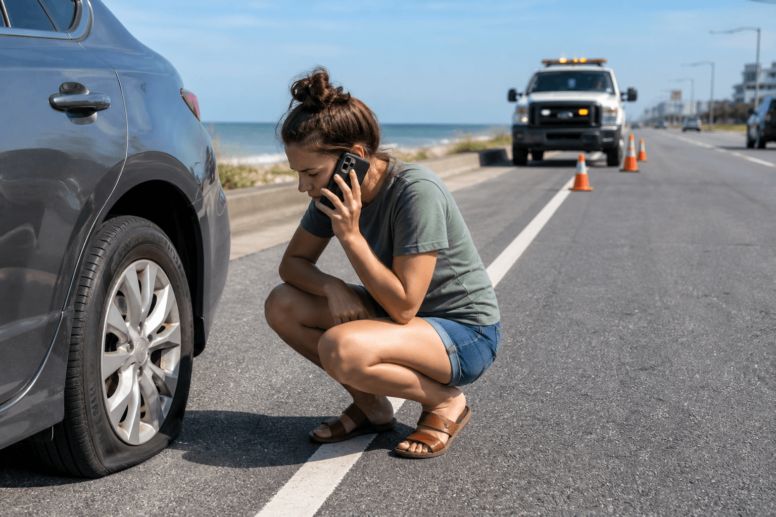 Automotive flat-tire vacation protocol: roadside reality without ruining the week — Beach Blog photo, Ocean City, Maryland