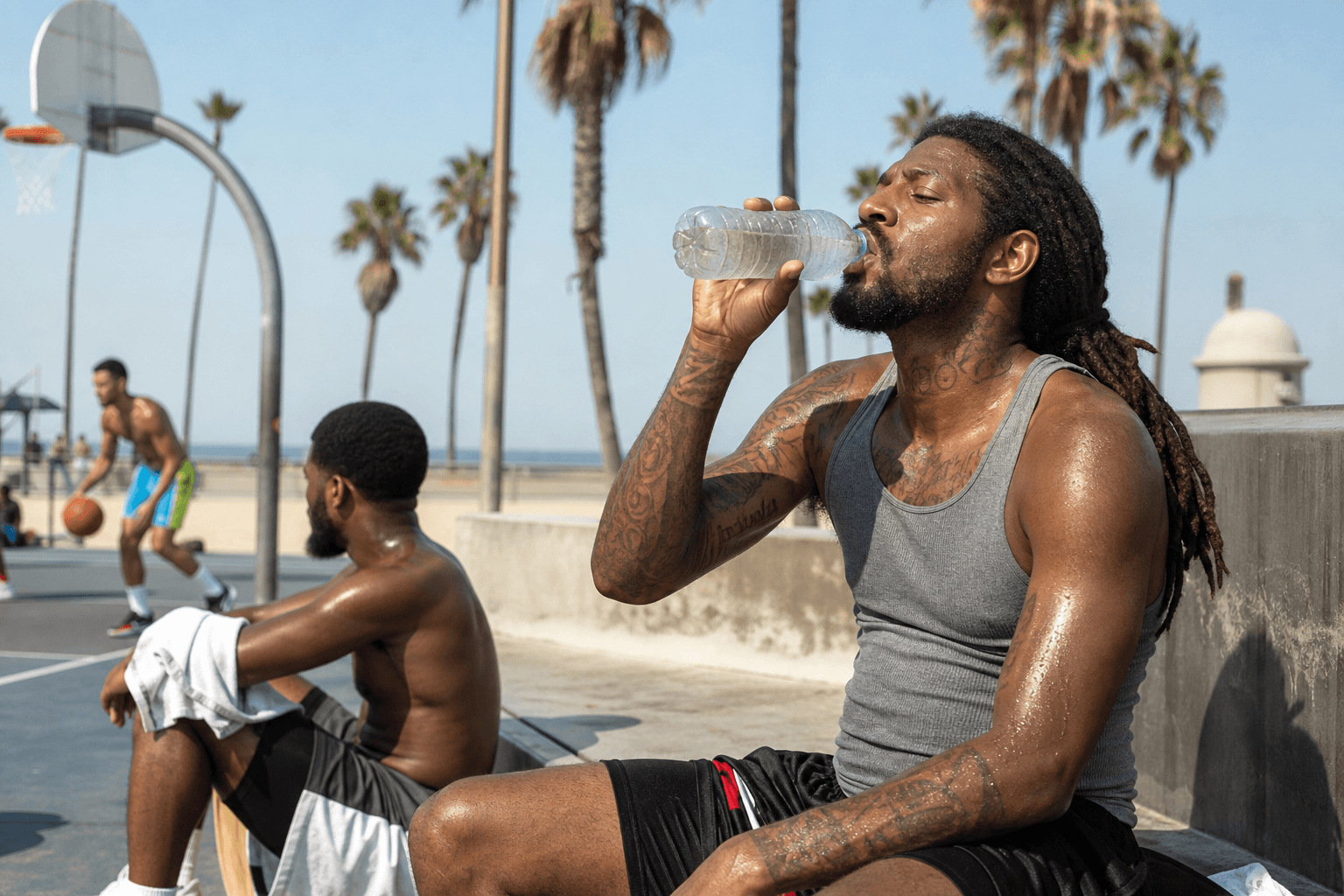 Basketball court shade breaks: schedule them — Beach Blog photo, Ocean City, Maryland