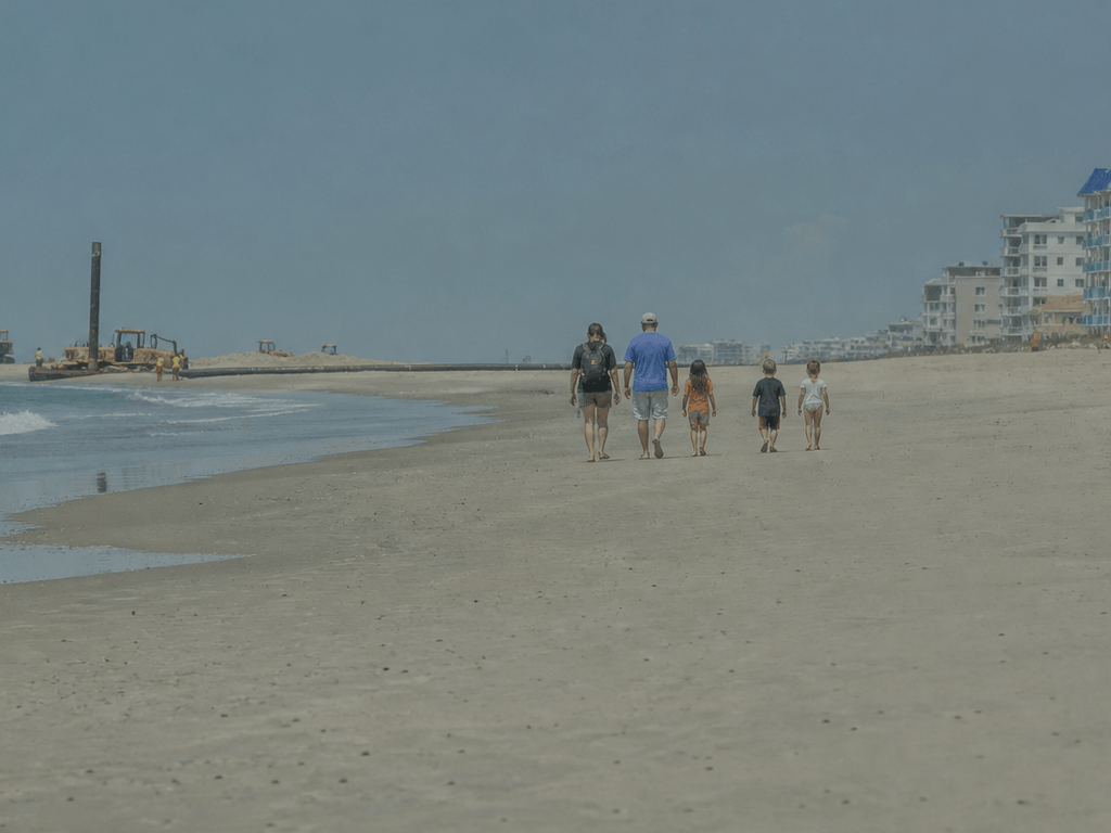 Beach renourishment week expectations: machinery, access quirks, still a vacation — supporting Beach Blog photo, Ocean City, Maryland
