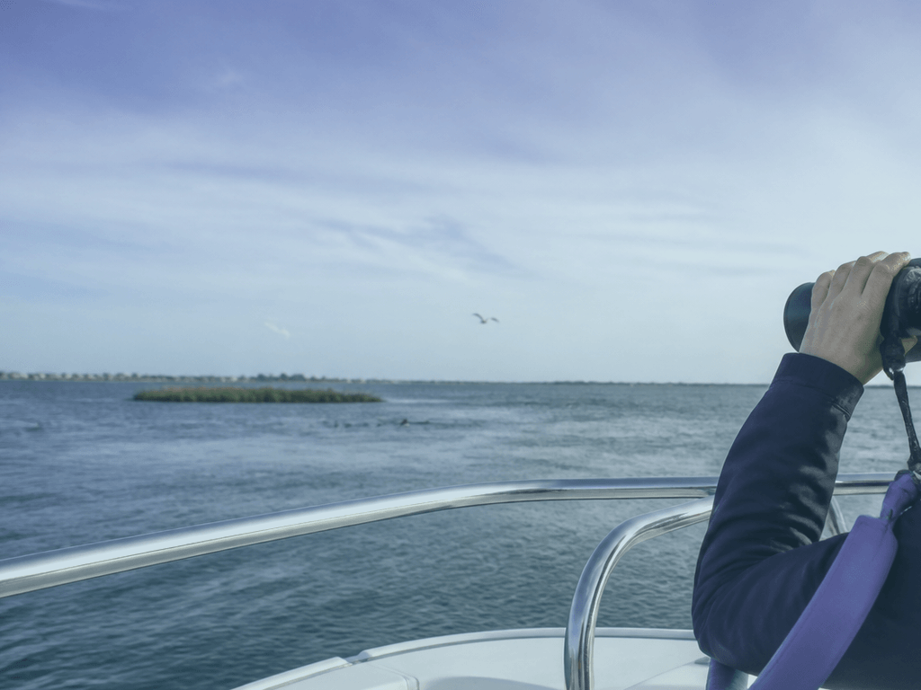 Binocular float strap on boats: drop = float — supporting Beach Blog photo, Ocean City, Maryland