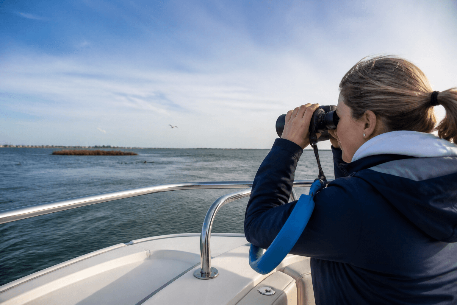 Binocular float strap on boats: drop = float — Beach Blog photo, Ocean City, Maryland