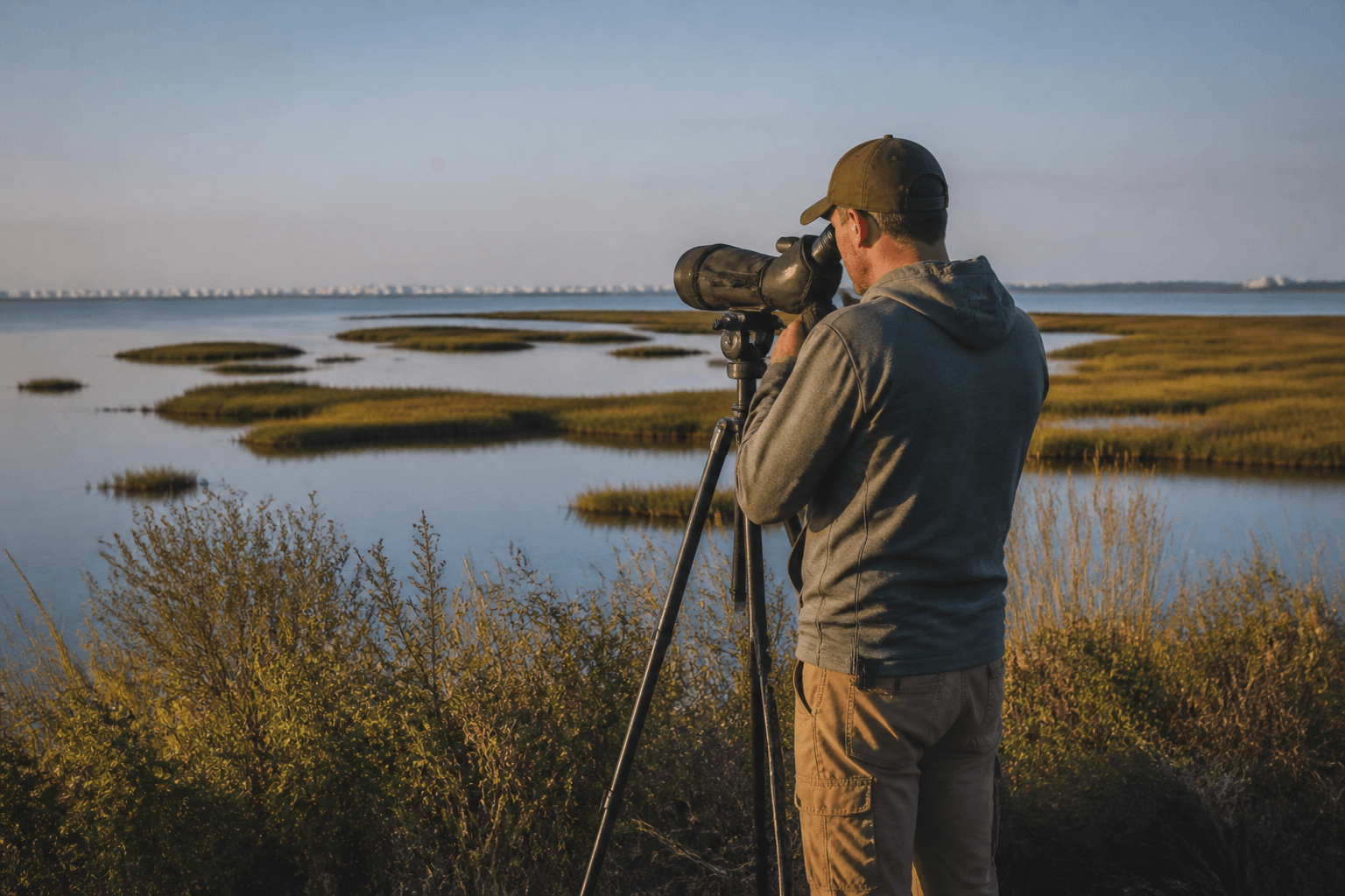 Birding scope mornings: rent or borrow early light — Beach Blog photo, Ocean City, Maryland