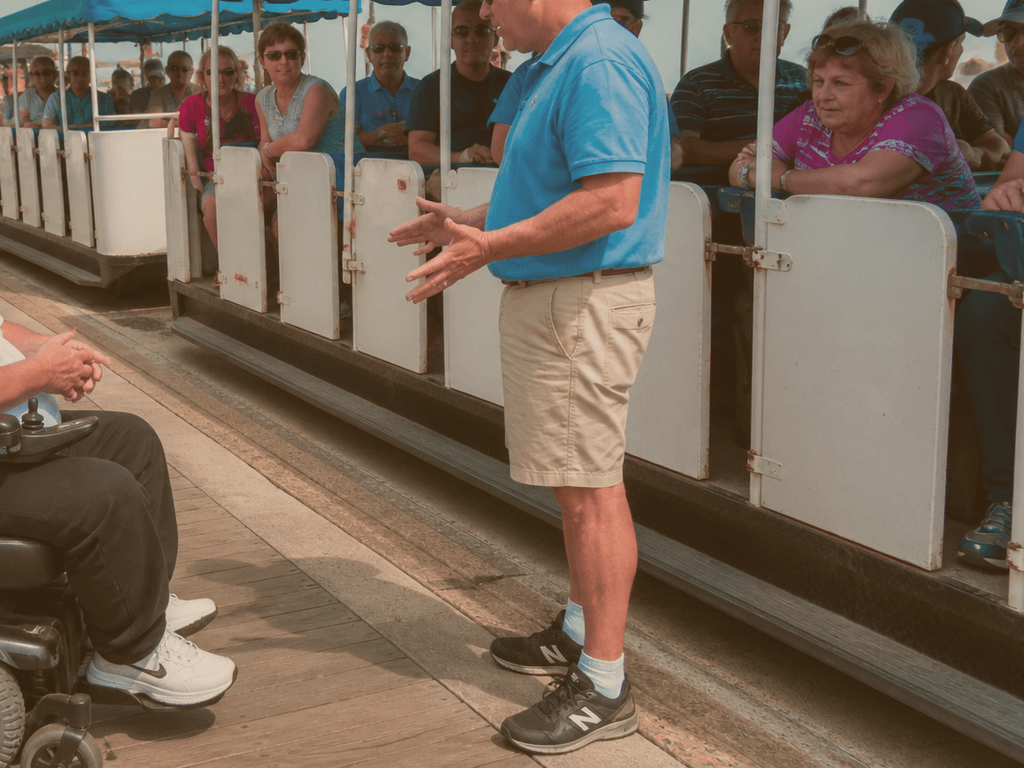 Boardwalk tram accessibility: ask before you assume — supporting Beach Blog photo, Ocean City, Maryland