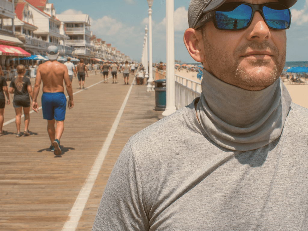 UV neck buff: the forgotten burn zone — supporting Beach Blog photo, Ocean City, Maryland