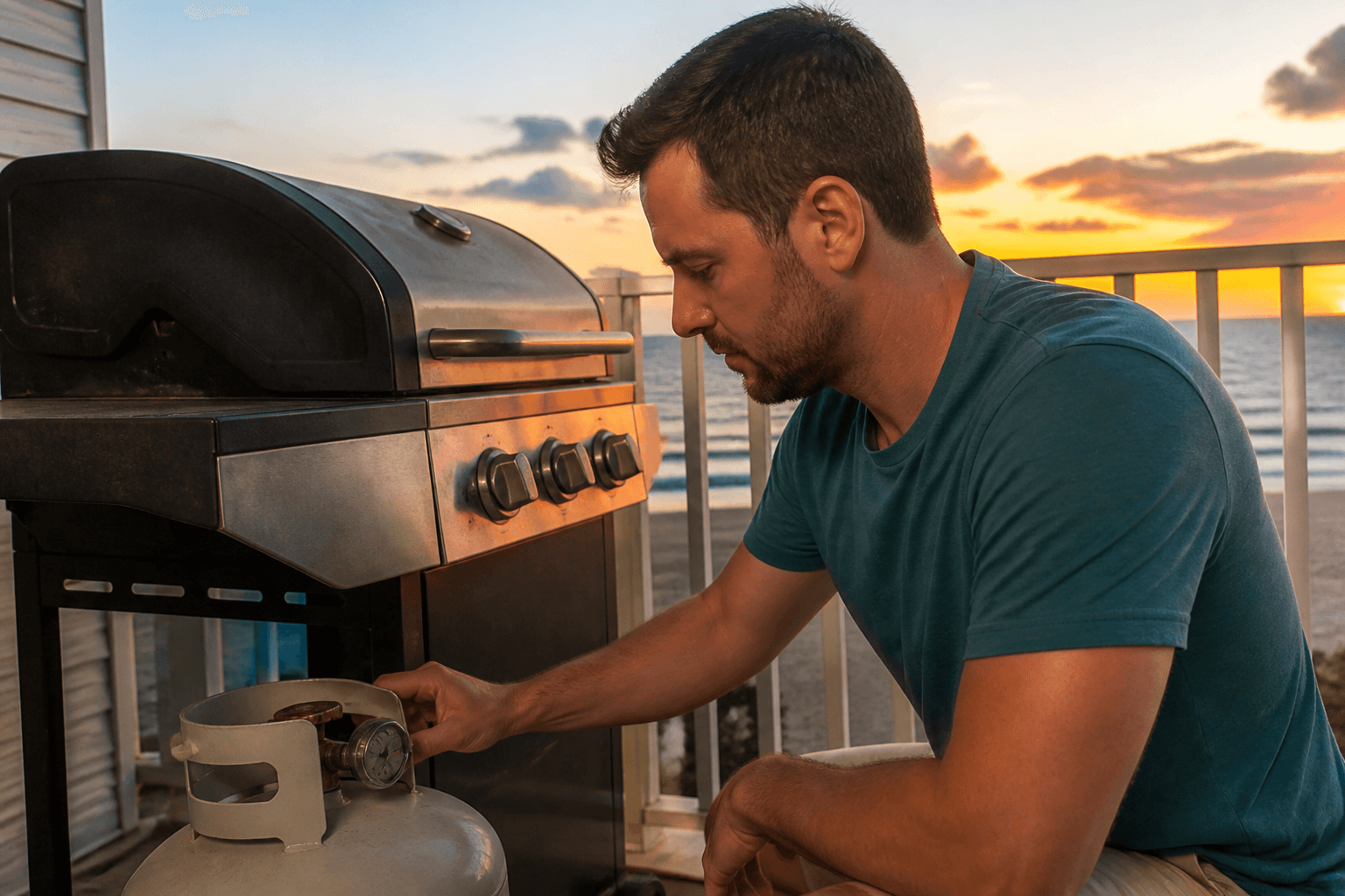 Condo grill propane gauge: check before you invite friends — Beach Blog photo, Ocean City, Maryland