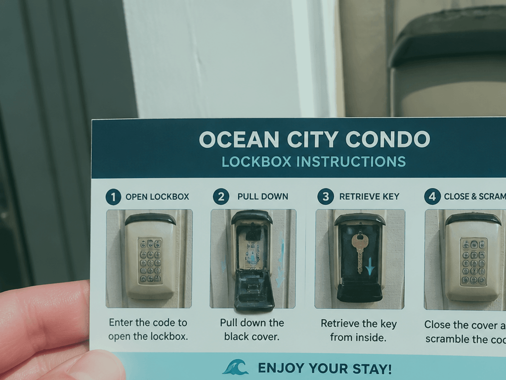Condo spare key lockbox: photo the code sheet once — supporting Beach Blog photo, Ocean City, Maryland