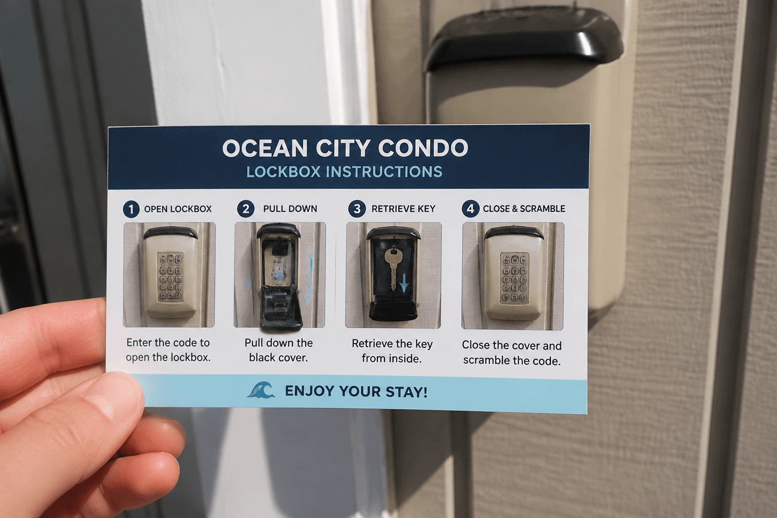 Condo spare key lockbox: photo the code sheet once — Beach Blog photo, Ocean City, Maryland