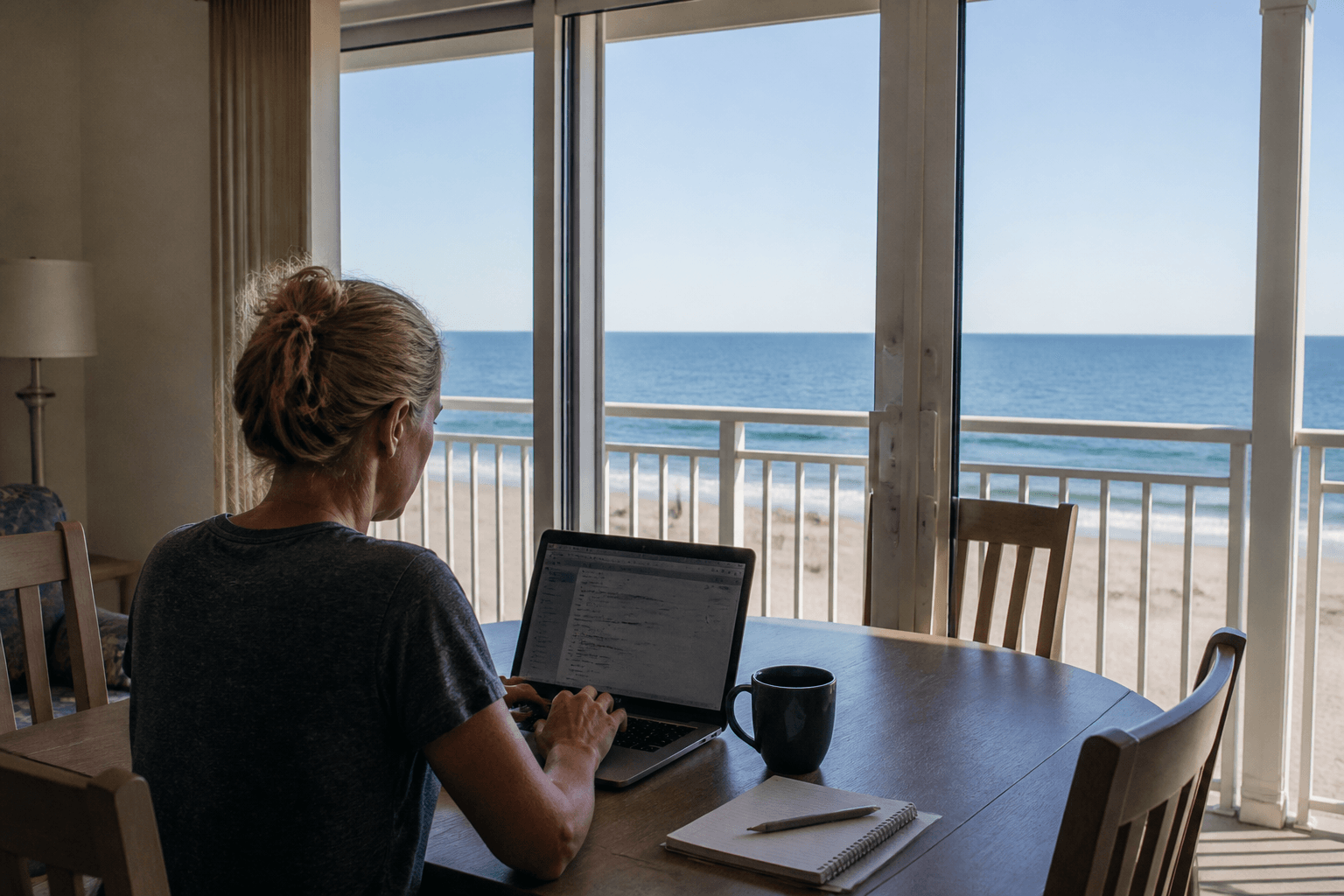 Condo Wi‑Fi and remote work reality: one honest morning block, then beach — Beach Blog photo, Ocean City, Maryland