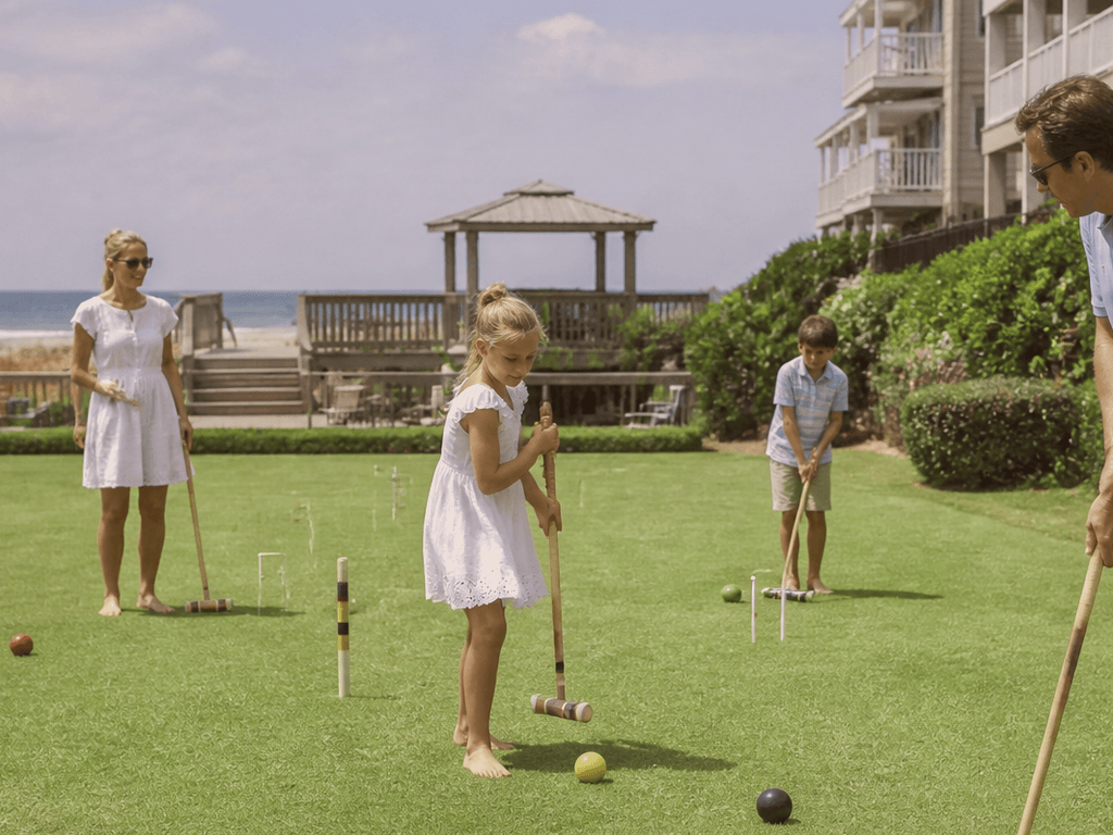 Condo lawn croquet: quiet mallets only — supporting Beach Blog photo, Ocean City, Maryland