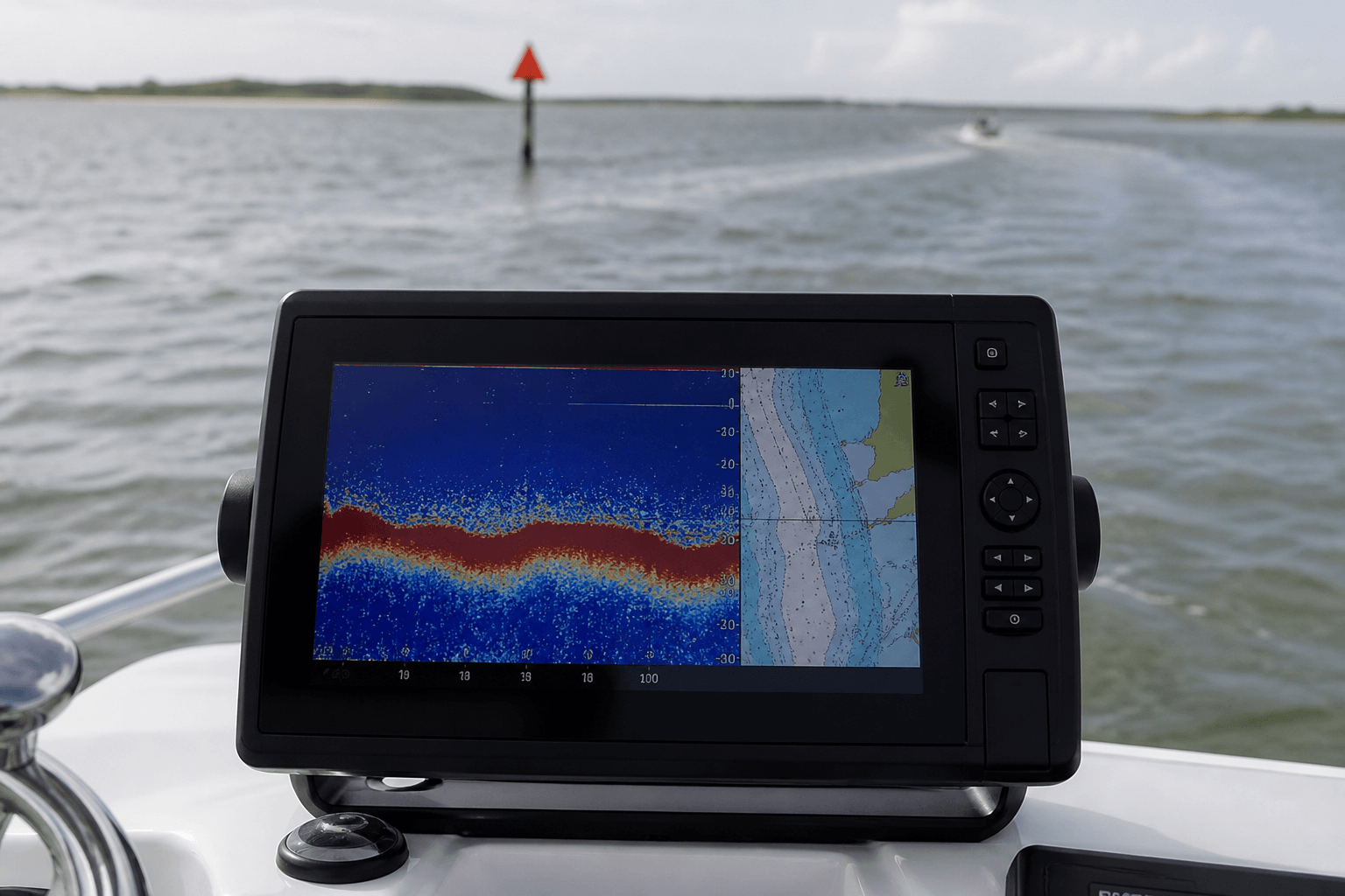 Depth finder in the shallow bay: believe the numbers — Beach Blog photo, Ocean City, Maryland
