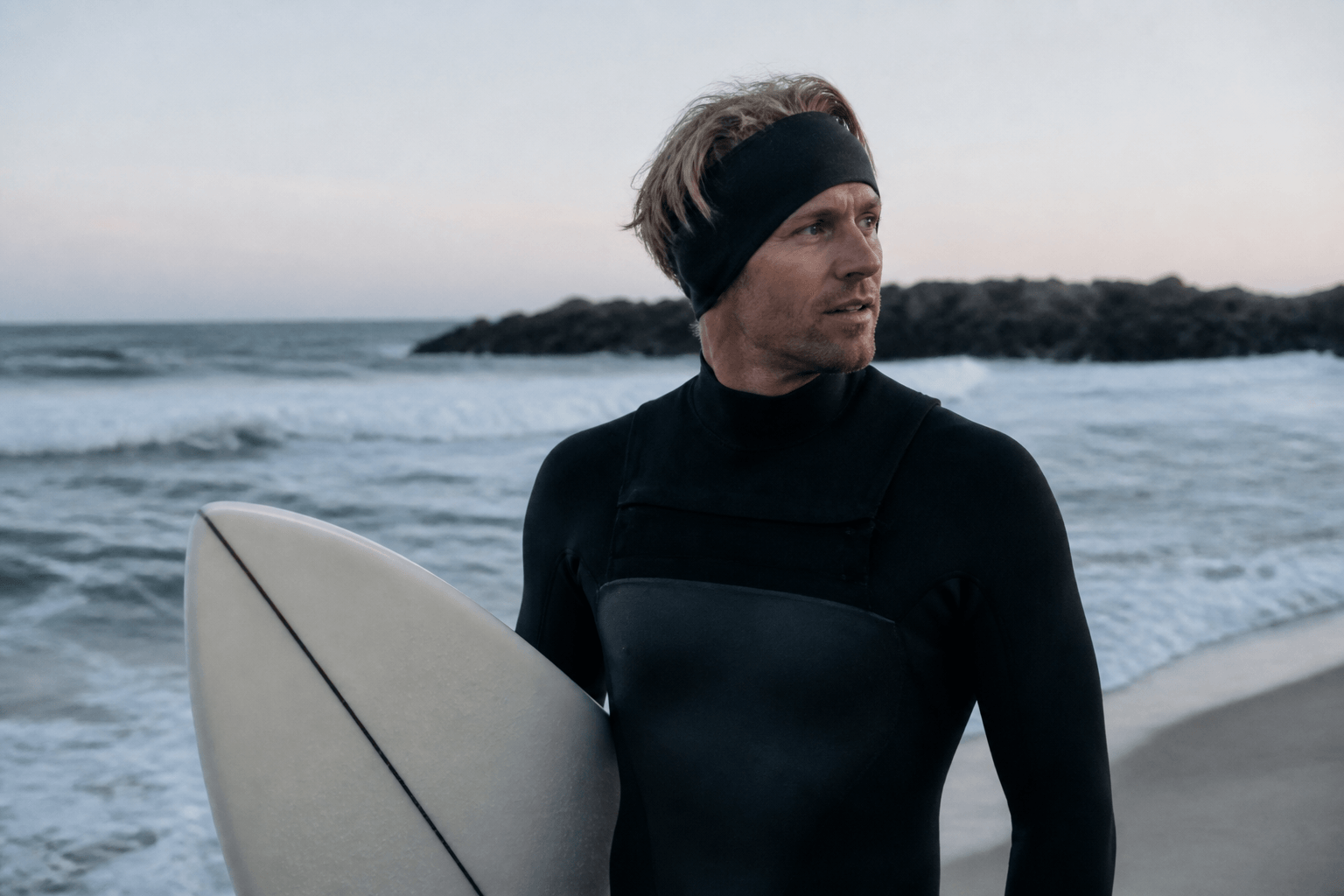 Ear band for cold morning surf — Beach Blog photo, Ocean City, Maryland
