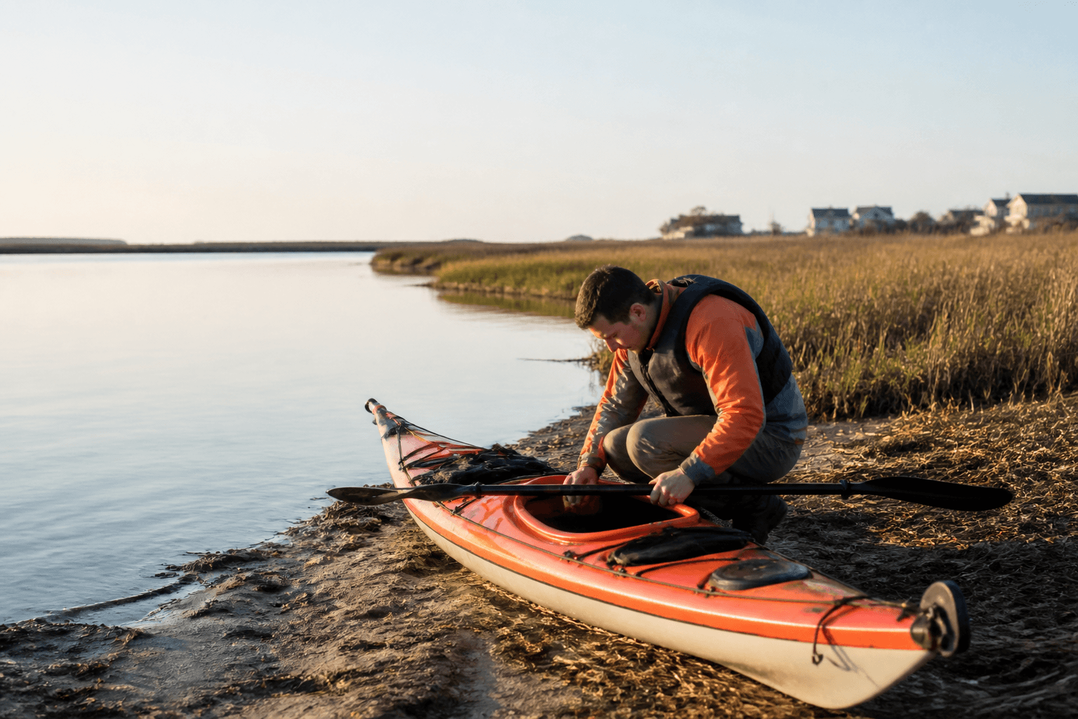 Do a Fenwick bay kayak wind check before you unload — Beach Blog photo, Ocean City, Maryland