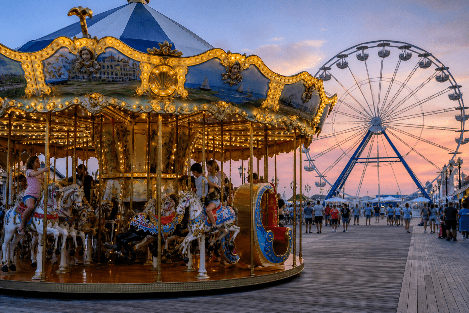 Ferris and carousel kid combo: which ride earns the tickets first — Beach Blog photo, Ocean City, Maryland