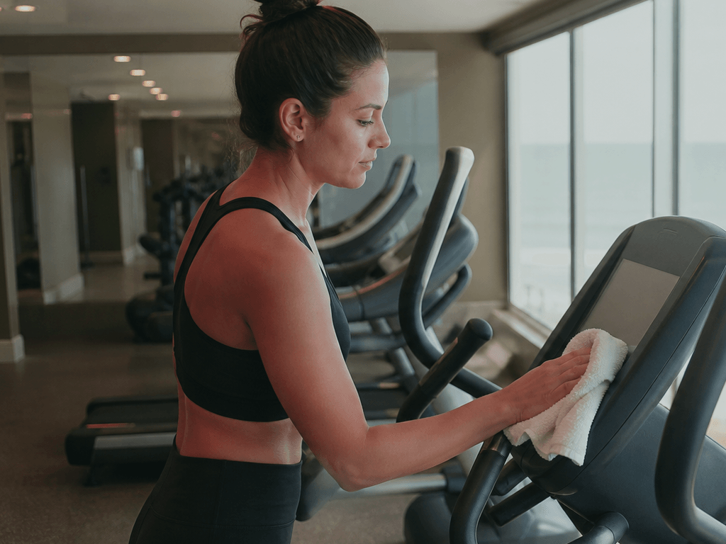 Hotel fitness room towel rule: wipe what you use — supporting Beach Blog photo, Ocean City, Maryland