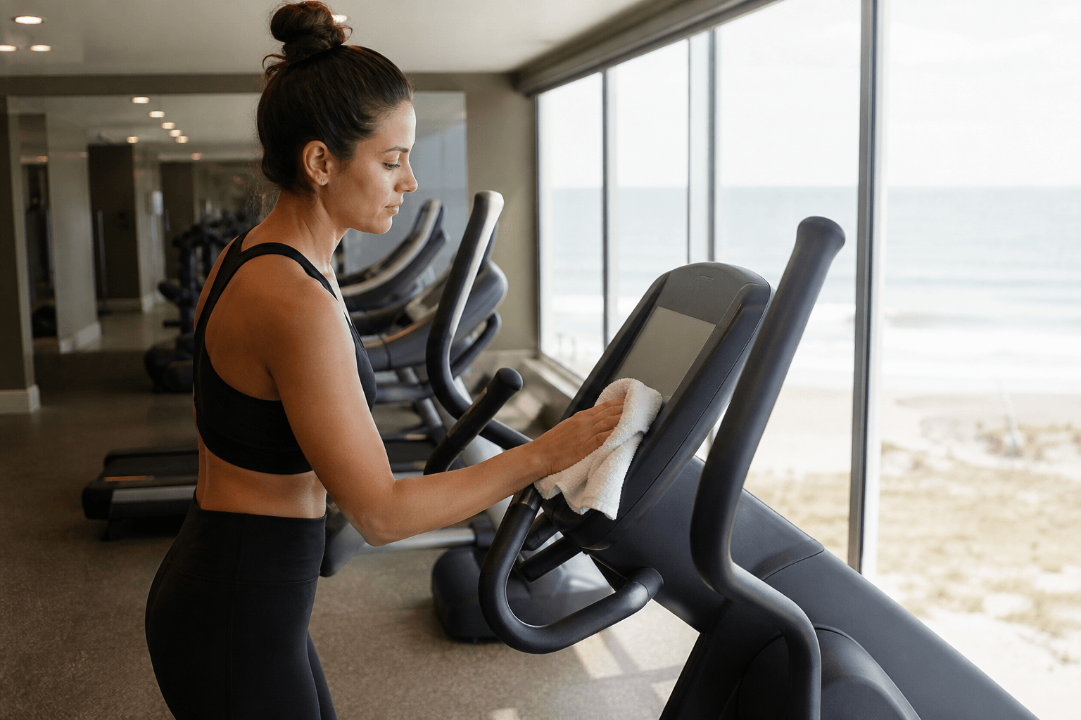 Hotel fitness room towel rule: wipe what you use — Beach Blog photo, Ocean City, Maryland