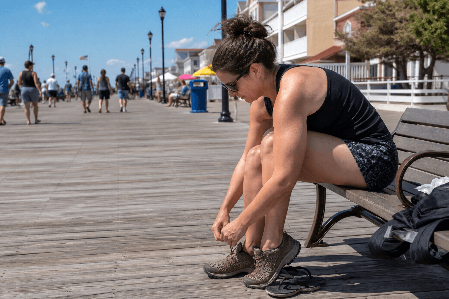 Flip-flop blister prevention on the boards: backup shoes beat bravery — Beach Blog photo, Ocean City, Maryland