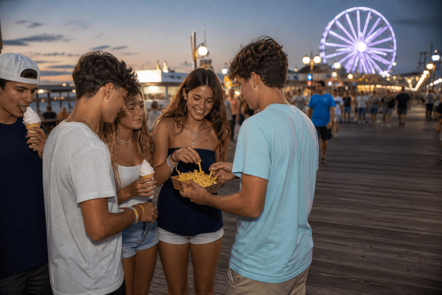 Friend-group Boardwalk food diplomacy — Beach Blog photo, Ocean City, Maryland