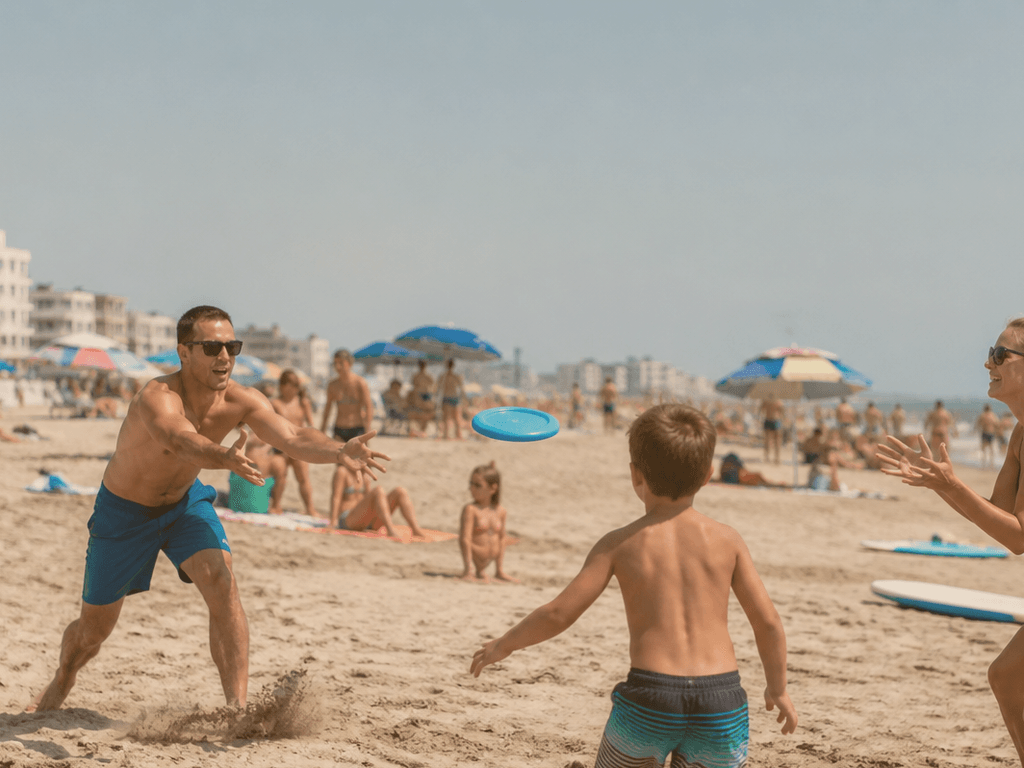 Soft disks on crowded beaches: hard plastic is rude — supporting Beach Blog photo, Ocean City, Maryland