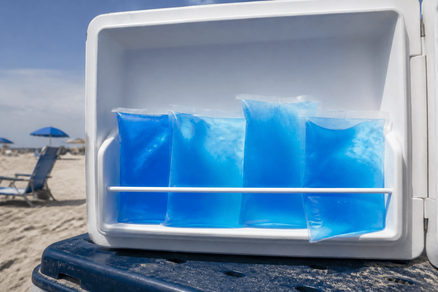 Gel ice packs in the cooler door: bruises and sun — Beach Blog photo, Ocean City, Maryland