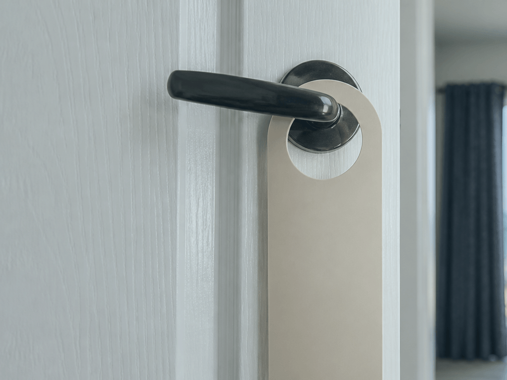 Do Not Disturb timing: hang it before housekeeping starts — supporting Beach Blog photo, Ocean City, Maryland