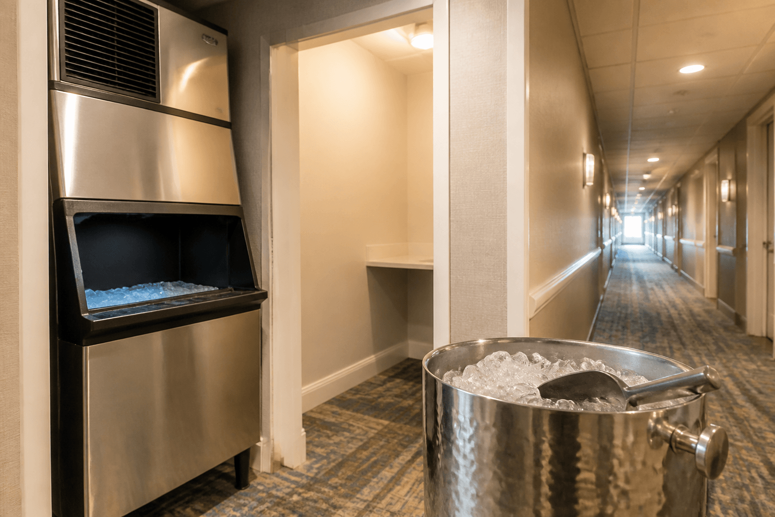 Ice machine hallway etiquette: fill once, then move — Beach Blog photo, Ocean City, Maryland
