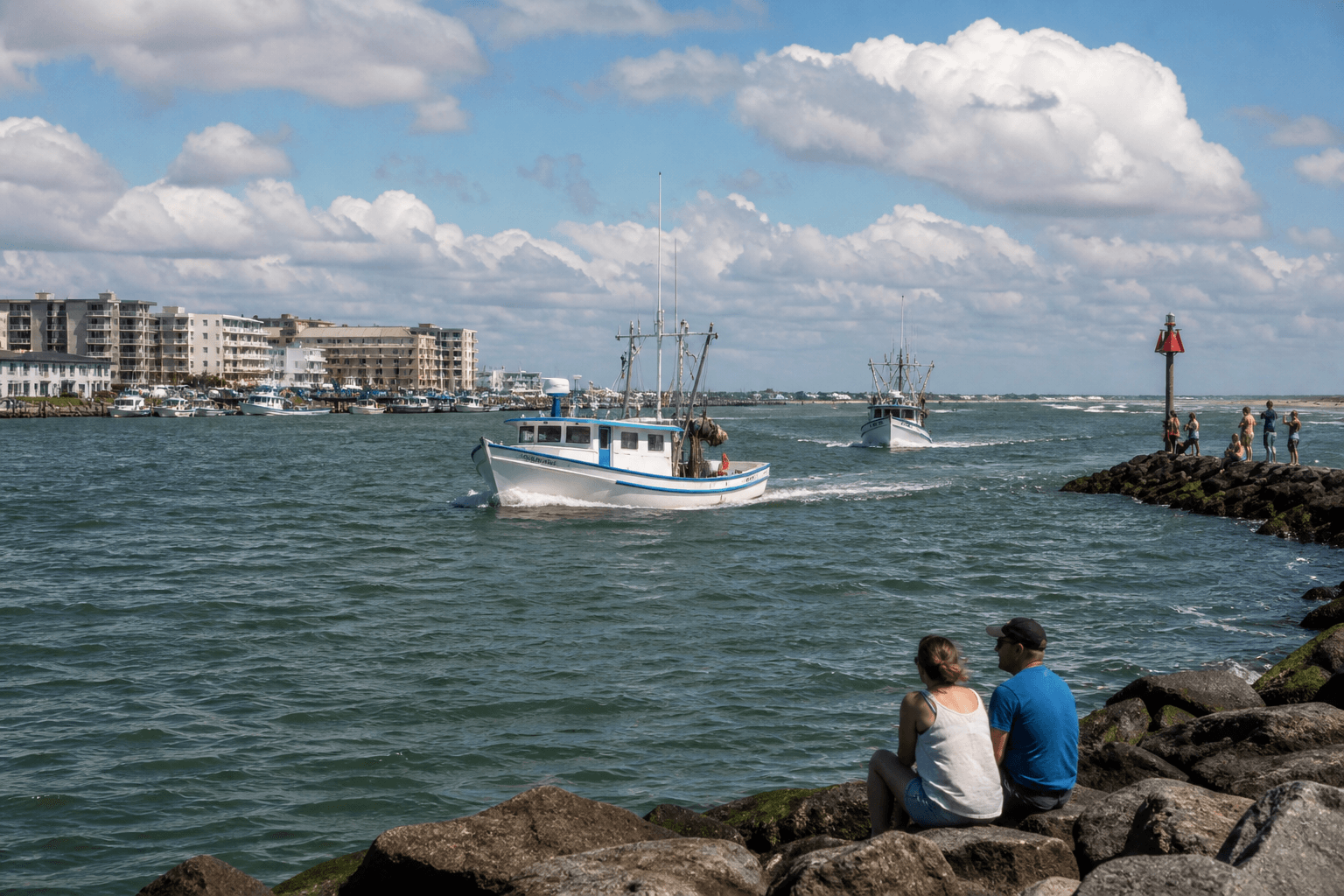 Inlet and bay afternoon in Ocean City: working water, sky, and a slower shoreline pace — Beach Blog photo, Ocean City, Maryland