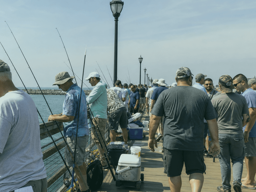 Inlet fishing crowd: share the rail or go elsewhere — supporting Beach Blog photo, Ocean City, Maryland