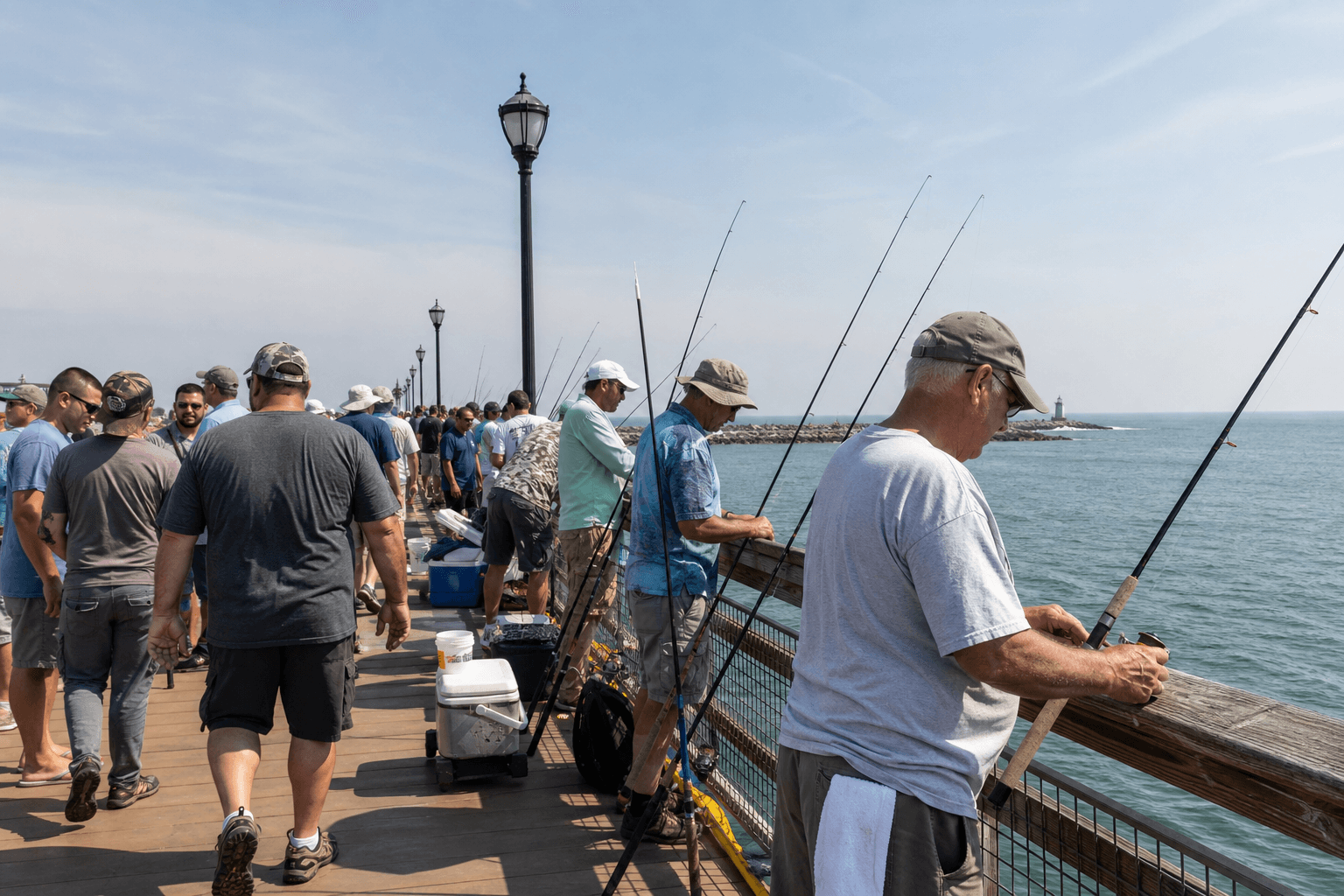 Inlet fishing crowd: share the rail or go elsewhere — Beach Blog photo, Ocean City, Maryland