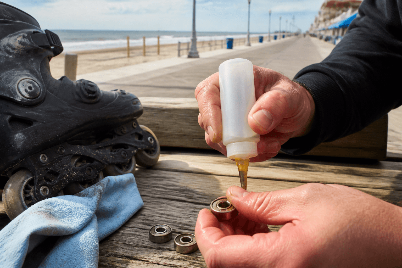 Inline skate bearing oil kit for sandy weeks — Beach Blog photo, Ocean City, Maryland