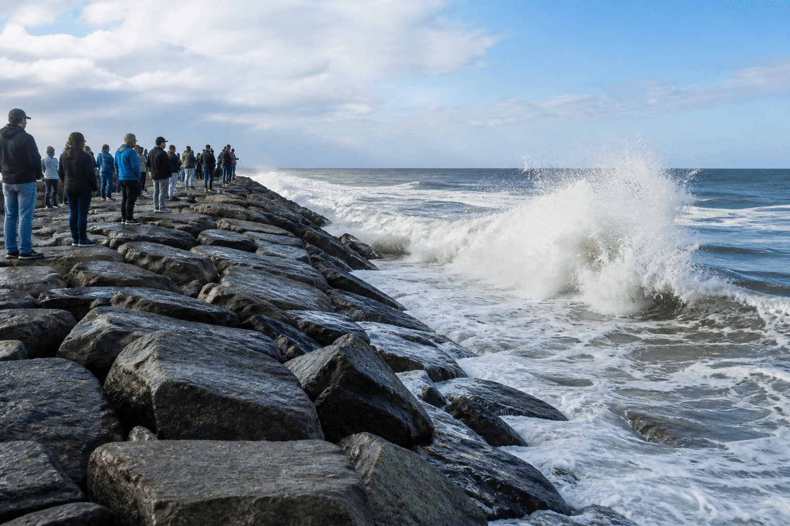 Jetty walk safety and photo limits: wet rocks are not a stage — Beach Blog photo, Ocean City, Maryland