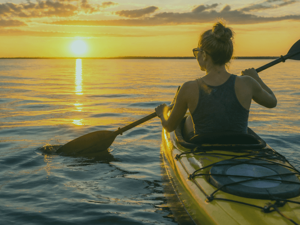 Kayak sunset glow: short paddle, big color, no hero miles — supporting Beach Blog photo, Ocean City, Maryland