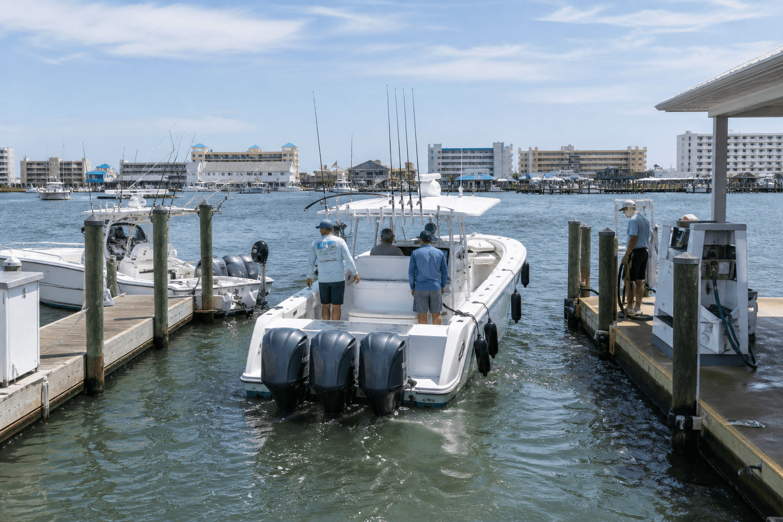 Marina fuel and pump-out etiquette: don't be that boat on a Saturday — Beach Blog photo, Ocean City, Maryland