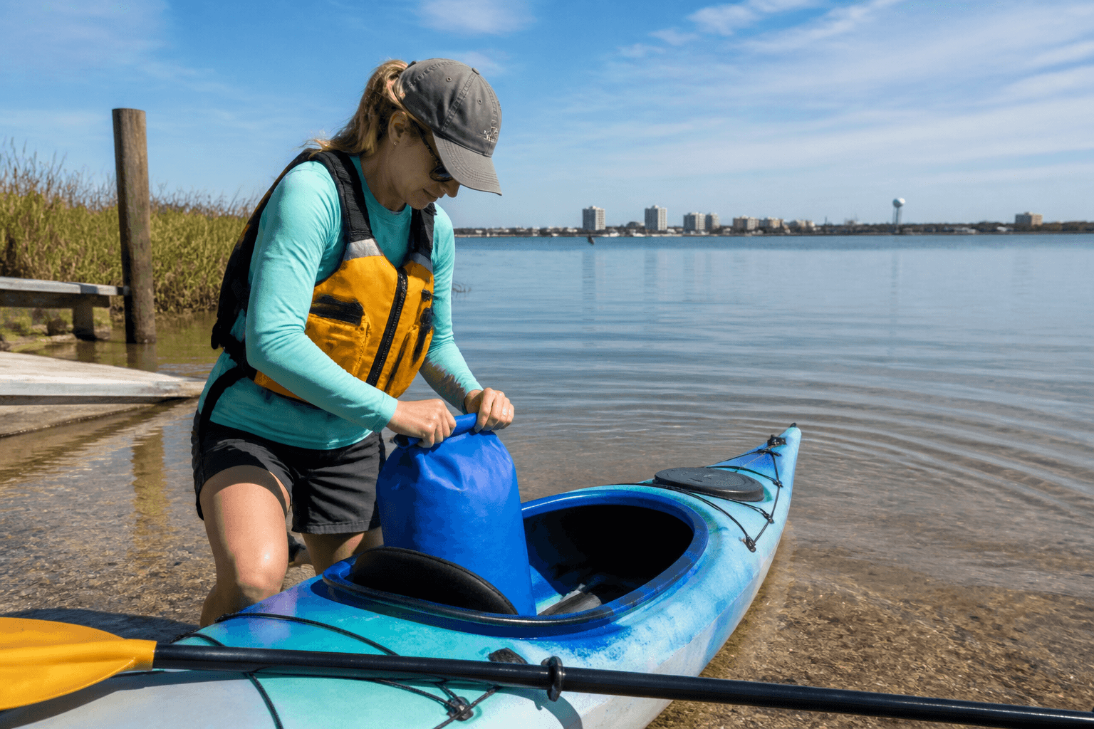 Ocean City bay kayak dry-bag check: test the seal before the splash — Beach Blog photo, Ocean City, Maryland