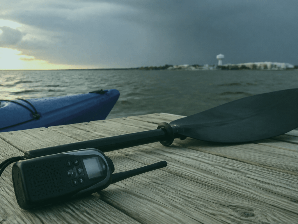 Ocean City bay kayak weather radio check: hear the change coming — supporting Beach Blog photo, Ocean City, Maryland