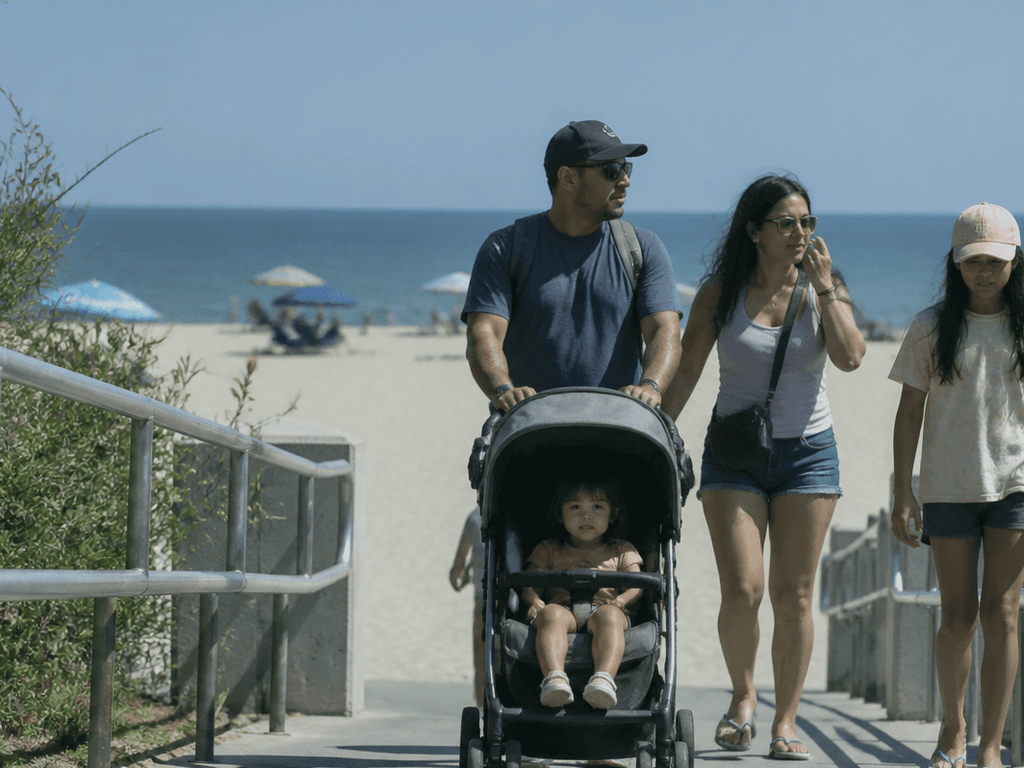 Ocean City beach access stroller check before you leave the condo — supporting Beach Blog photo, Ocean City, Maryland