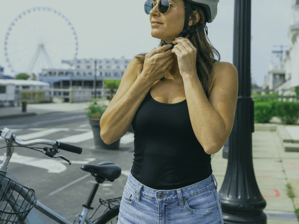 Ocean City bike rental helmet fit: make the first minute count — supporting Beach Blog photo, Ocean City, Maryland