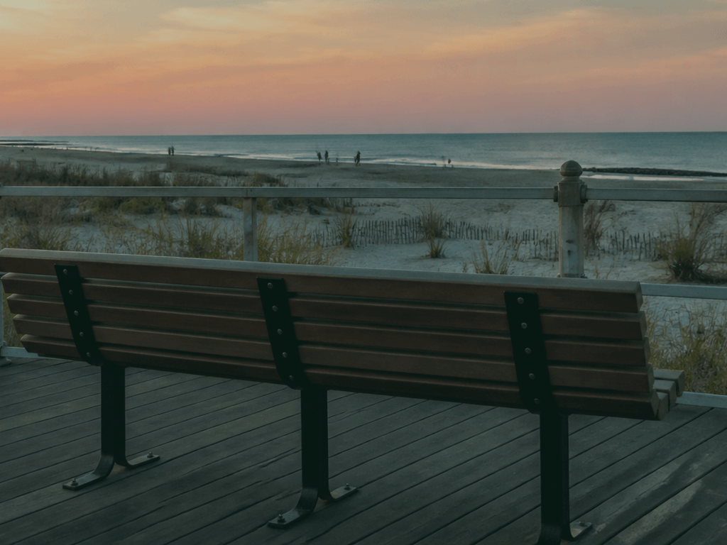 Ocean City Boardwalk bench meetup plan: make regrouping easy — supporting Beach Blog photo, Ocean City, Maryland