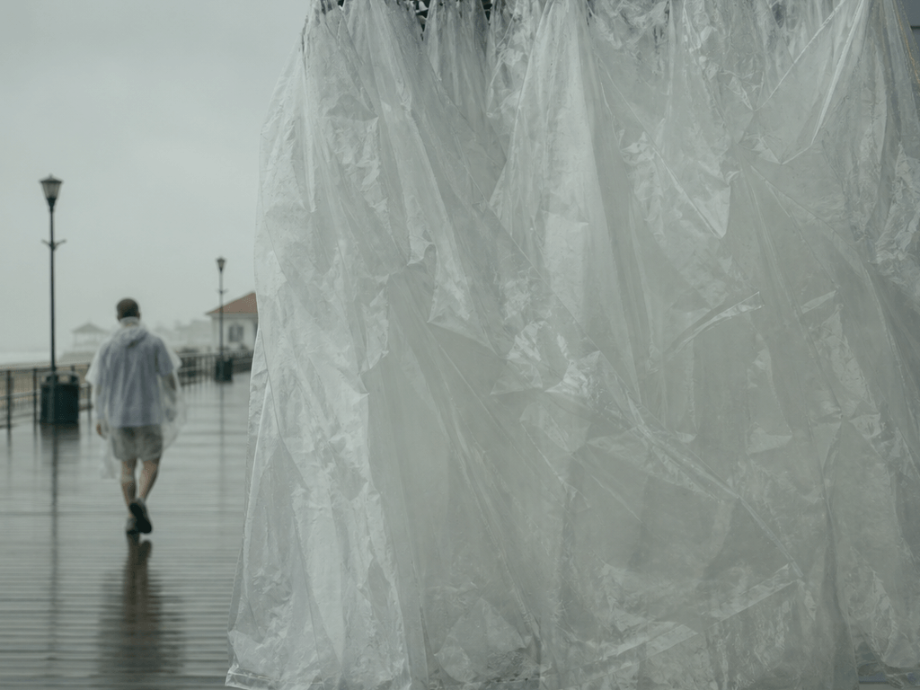 Ocean City Boardwalk rain poncho plan: stay dry enough — supporting Beach Blog photo, Ocean City, Maryland