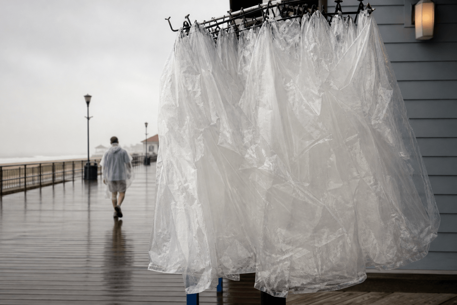 Ocean City Boardwalk rain poncho plan: stay dry enough — Beach Blog photo, Ocean City, Maryland