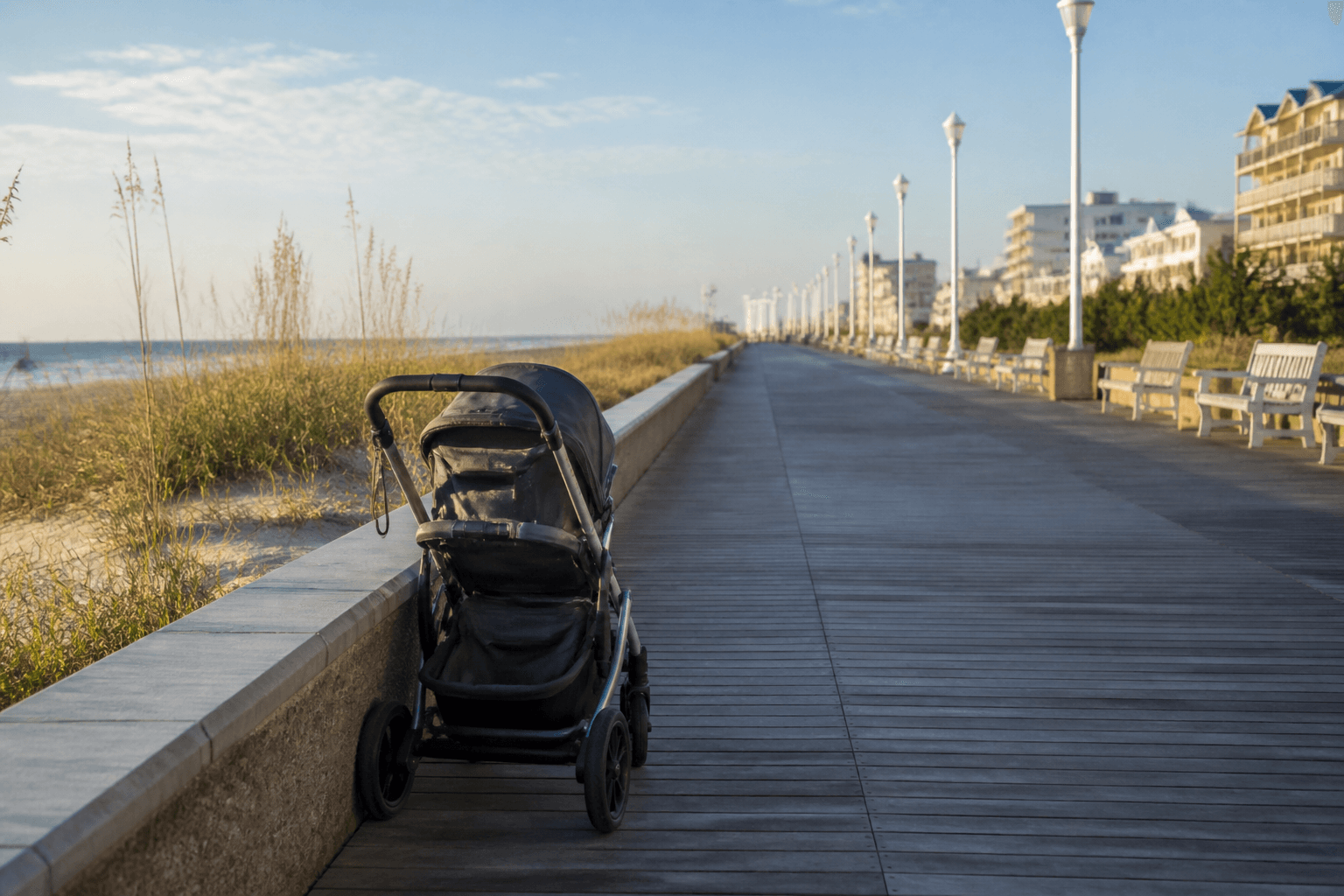 Ocean City Boardwalk stroller parking plan: stop without blocking the day — Beach Blog photo, Ocean City, Maryland