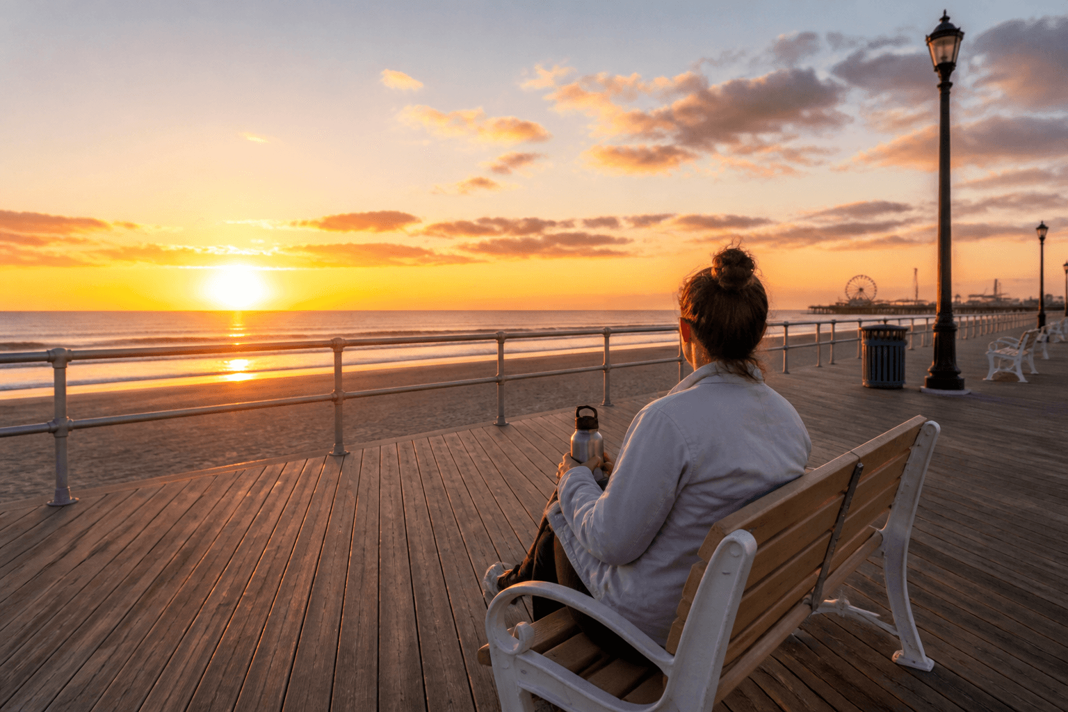 Ocean City Boardwalk sunrise bench plan: give yourself ten unhurried minutes — Beach Blog photo, Ocean City, Maryland