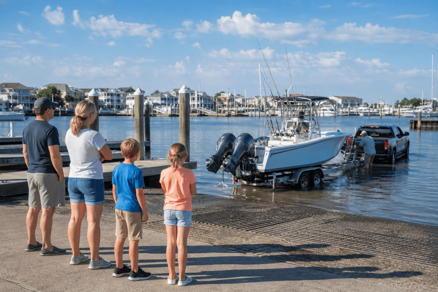 Ocean City boat-ramp spectator etiquette: watch the launch without getting in the way — Beach Blog photo, Ocean City, Maryland