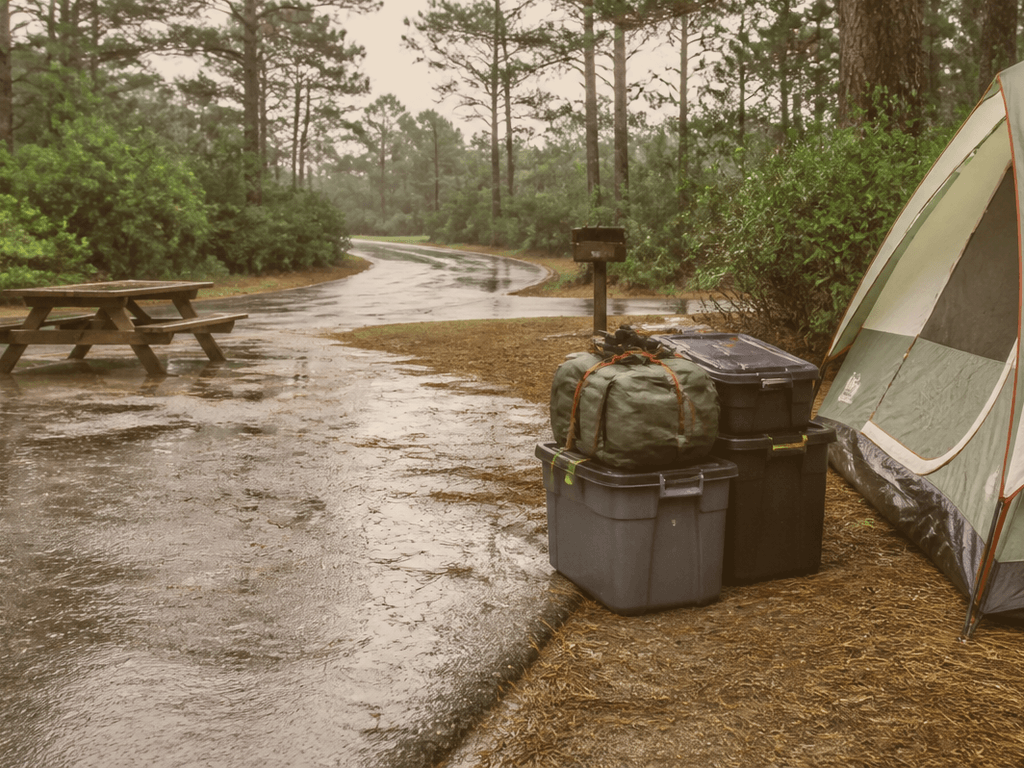Ocean City camping checkout rain plan: pack dry gear last — supporting Beach Blog photo, Ocean City, Maryland