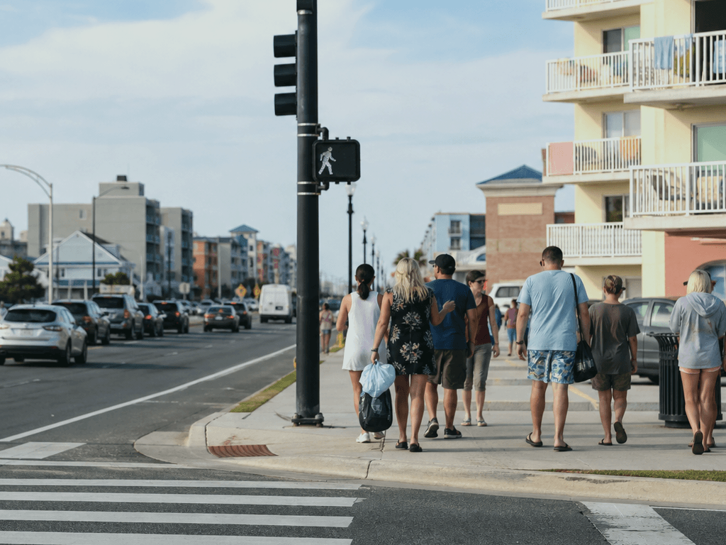 Ocean City Coastal Highway crossing: a family safety pause — supporting Beach Blog photo, Ocean City, Maryland