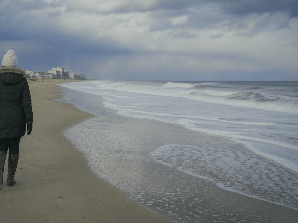 Ocean City cold-water winter beach walk — supporting Beach Blog photo, Ocean City, Maryland