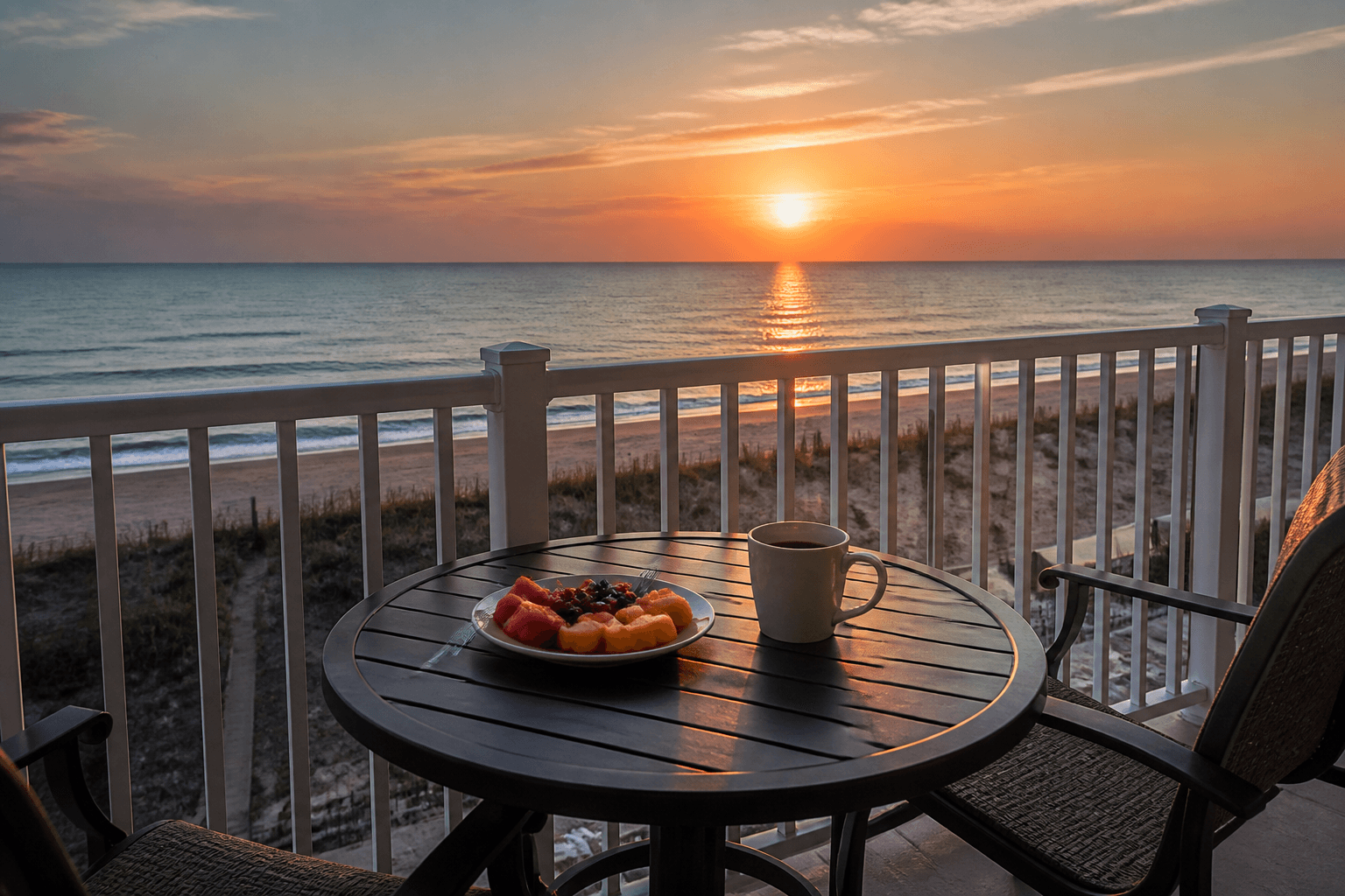 Ocean City condo balcony breakfast: keep it simple — Beach Blog photo, Ocean City, Maryland
